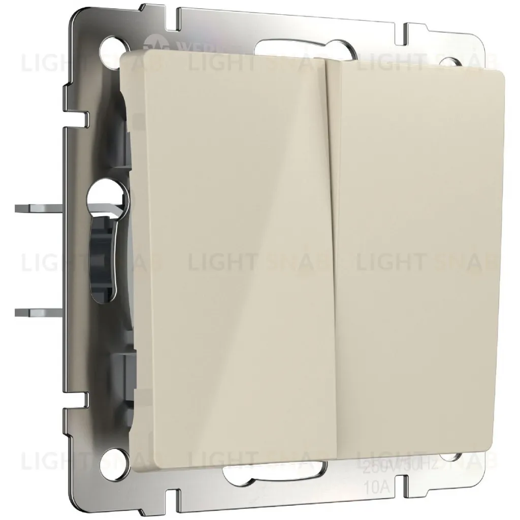 Выключатель двухклавишный с самовозвратом Werkel слоновая кость a062573 a062573