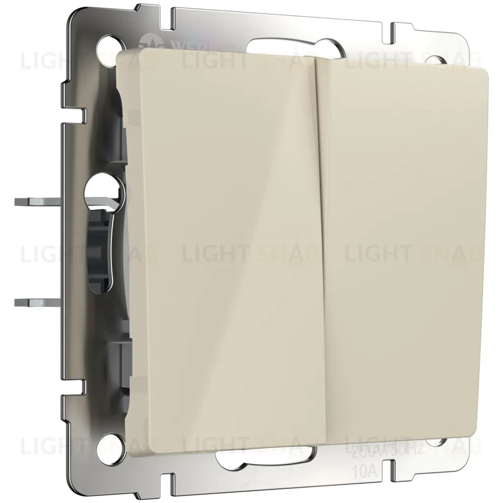 Выключатель двухклавишный перекрестный Werkel 10A/250В (из 3-х мест), слоновая кость a058434 a058434