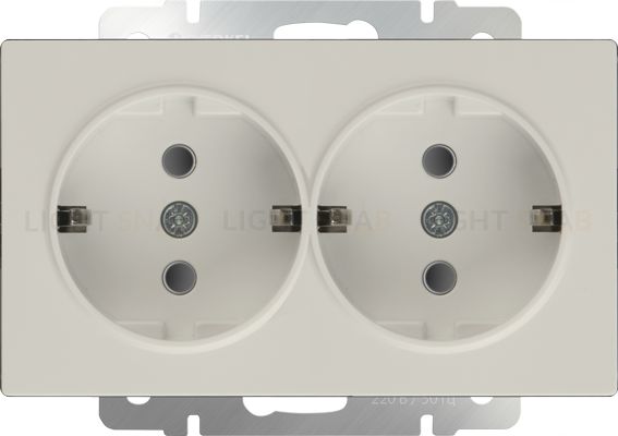 Розетка двойная с заземлением Werkel 16A/250В, винтовой зажим, слоновая кость a051465 a051465