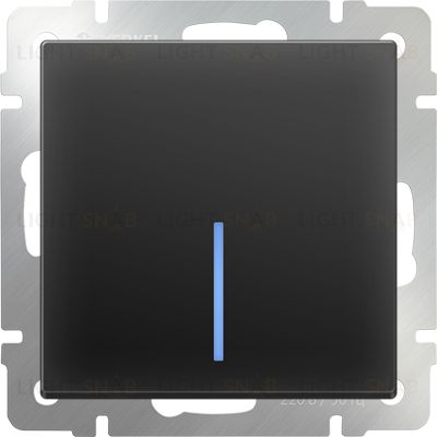 Выключатель одноклавишный с подсветкой Werkel 10A/250В черный матовый a051599 a051599