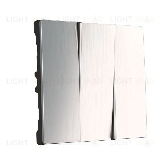 Выключатель трехклавишный Werkel 10A/250В глянцевый никель a051131+Набор клавиш для выключателя трехклавишного Werkel, глянцевый никель a051131 + a051078