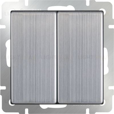 Выключатель двухклавишный Werkel 10A/250В глянцевый никель a051081 a051081