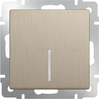 Выключатель одноклавишный с подсветкой Werkel 10A/250В, шампань рифленый a051413 a051413