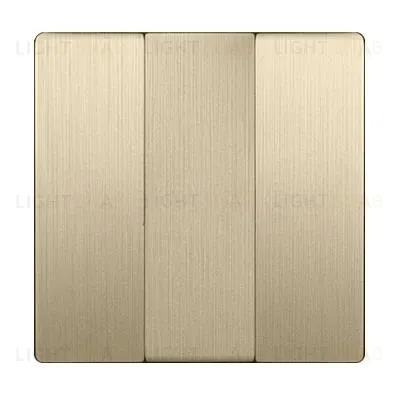 Выключатель трехклавишный Werkel 10A/250В шампань рифленый a051131+Набор клавиш для выключателя трехклавишного Werkel, шампань рифленый a051131 + a051425