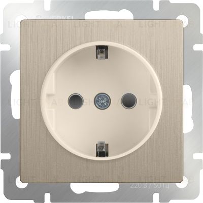 Розетка с заземлением Werkel 16A/250В, винтовой зажим, шампань рифленый a051434 a051434