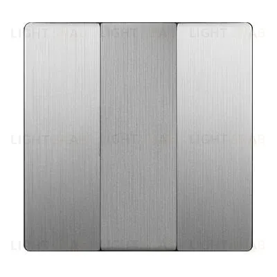 Выключатель трехклавишный Werkel 10A/250В серебряный рифленый a051131+Набор клавиш для выключателя трехклавишного Werkel, серебряный рифленый a051131 + a051353