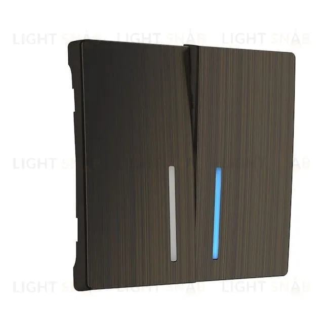 Выключатель двухклавишный проходной с подсветкой Werkel 10A/250В (из 2-х мест), бронзовый a051112+Набор клавиш для выключателя двухклавишного с подсветкой Werkel, бронзовый a051112 + a051067