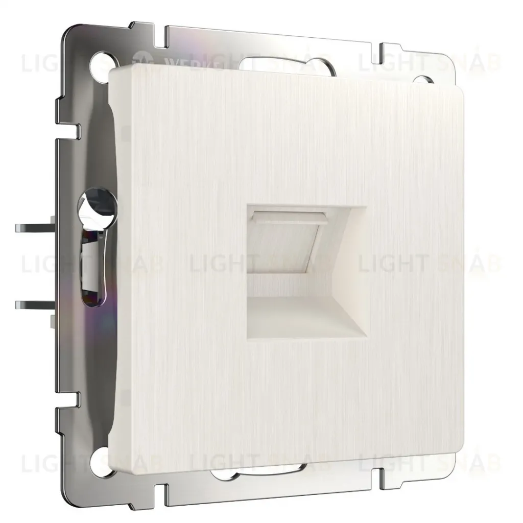 Телефонная розетка одинарная Werkel RJ-11, перламутровый рифленый a051181 a051181