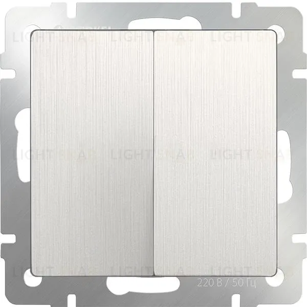 Выключатель двухклавишный Werkel 10A/250В, перламутровый рифленый a051172 a051172