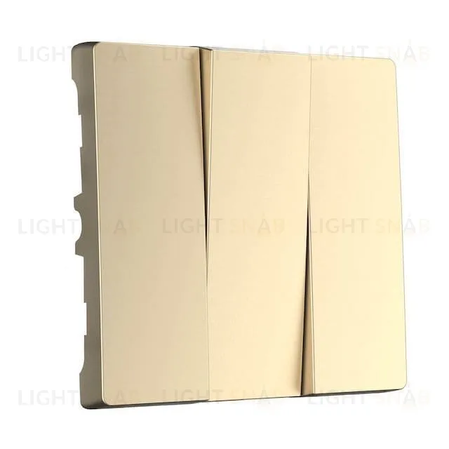 Выключатель трехклавишный Werkel 10A/250В, шампань a051131+Набор клавиш для выключателя трехклавишного Werkel, шампань a051131 + a050860