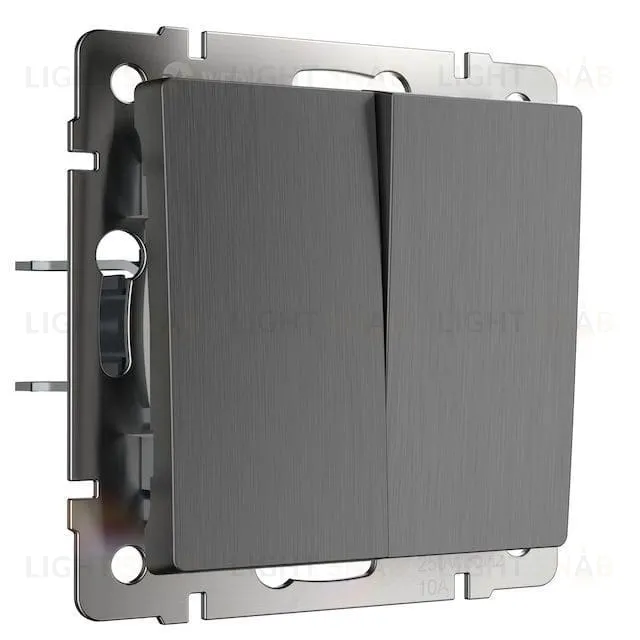 Выключатель двухклавишный проходной Werkel 10A/250В (из 2-х мест) графит рифленый a050760 a050760