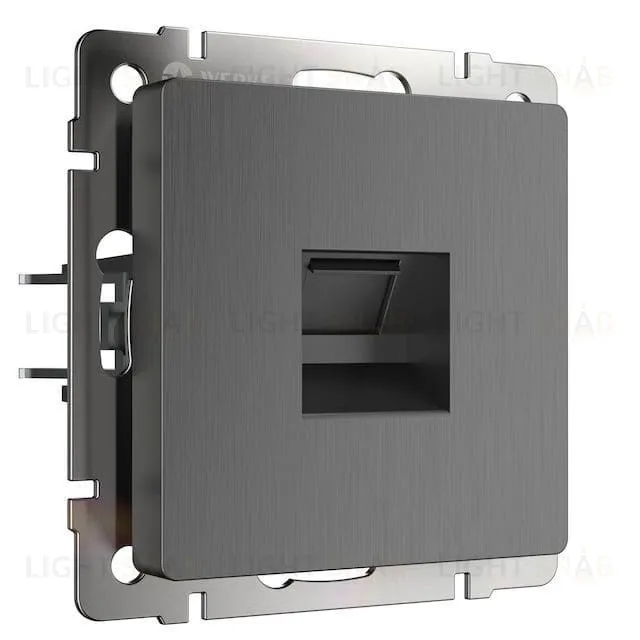 Интернет розетка одинарная Werkel 5 категории RJ-45 графит рифленый a050748 a050748