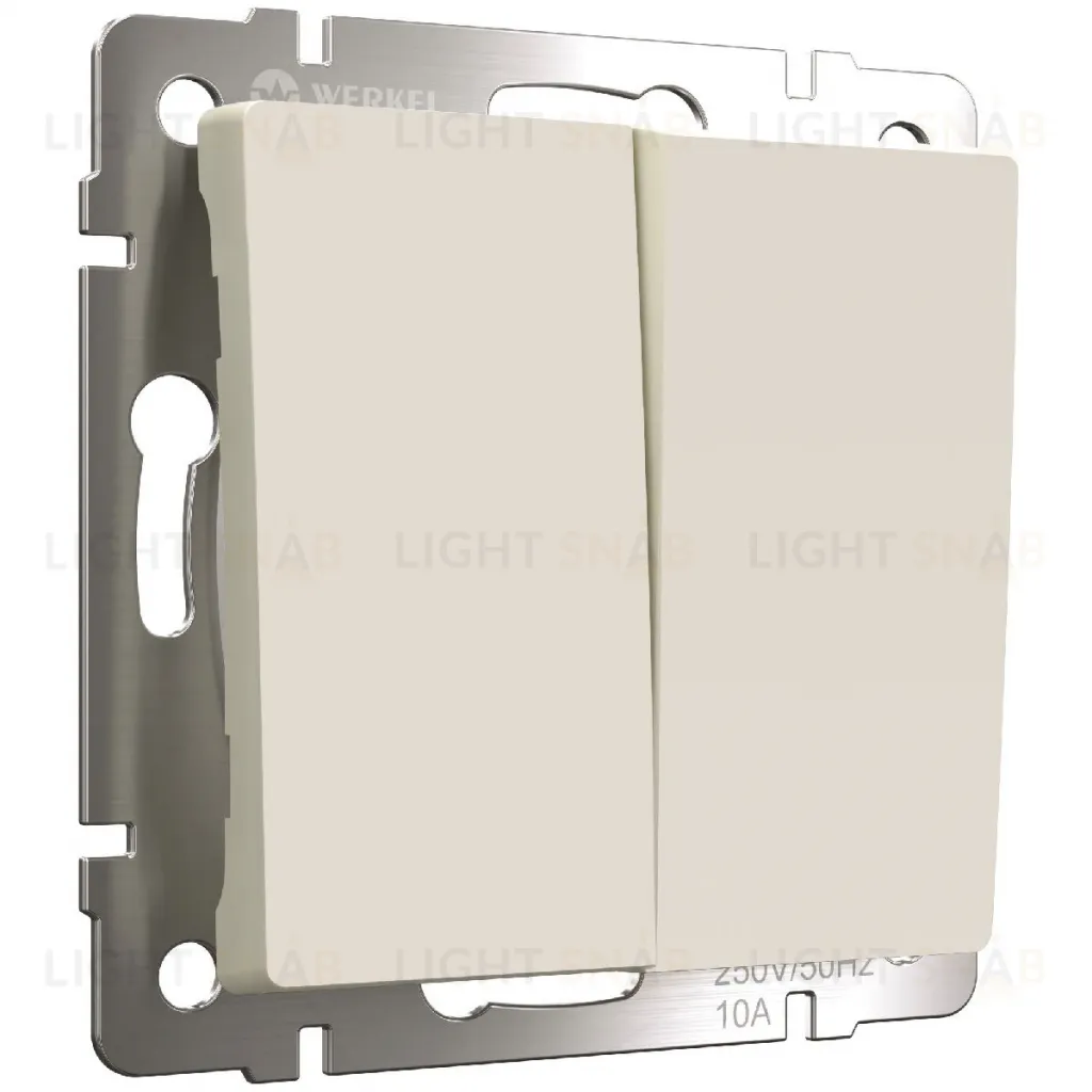 Выключатель двухклавишный с самовозвратом Werkel айвори матовый a062577 a062577