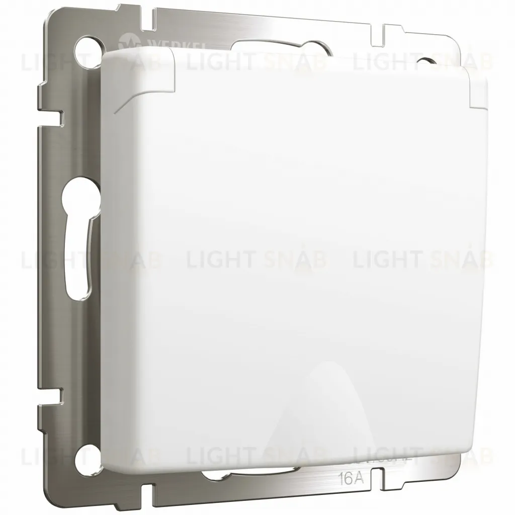 Розетка влагозащищенная с заземлением с защитной крышкой и шторками Werkel 10A/250В, винтовой зажим, белый матовый a059267 a059267