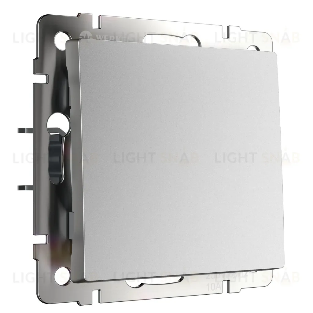 Выключатель одноклавишный перекрестный Werkel 10A/250В (из 3-х мест), серебряный матовый a051117+a063622 a051117 + a063622