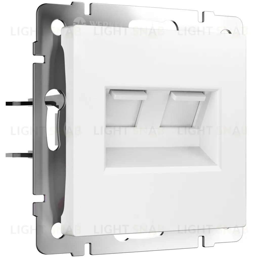Интернет розетка двойная Werkel 5 категории RJ-45 белый матовый a062408 a062408