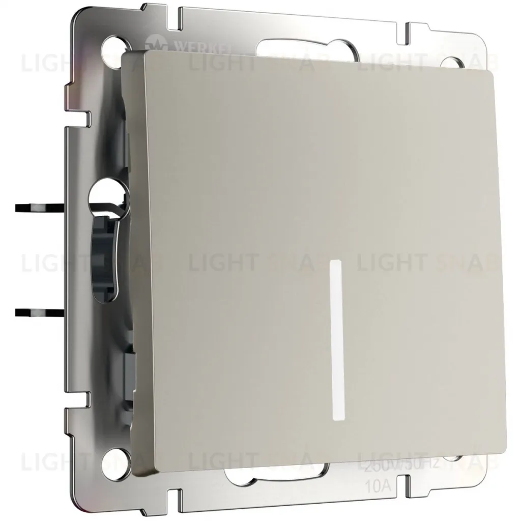 Выключатель одноклавишный с подсветкой Werkel 10A/250В дымчатый a069448 a069448