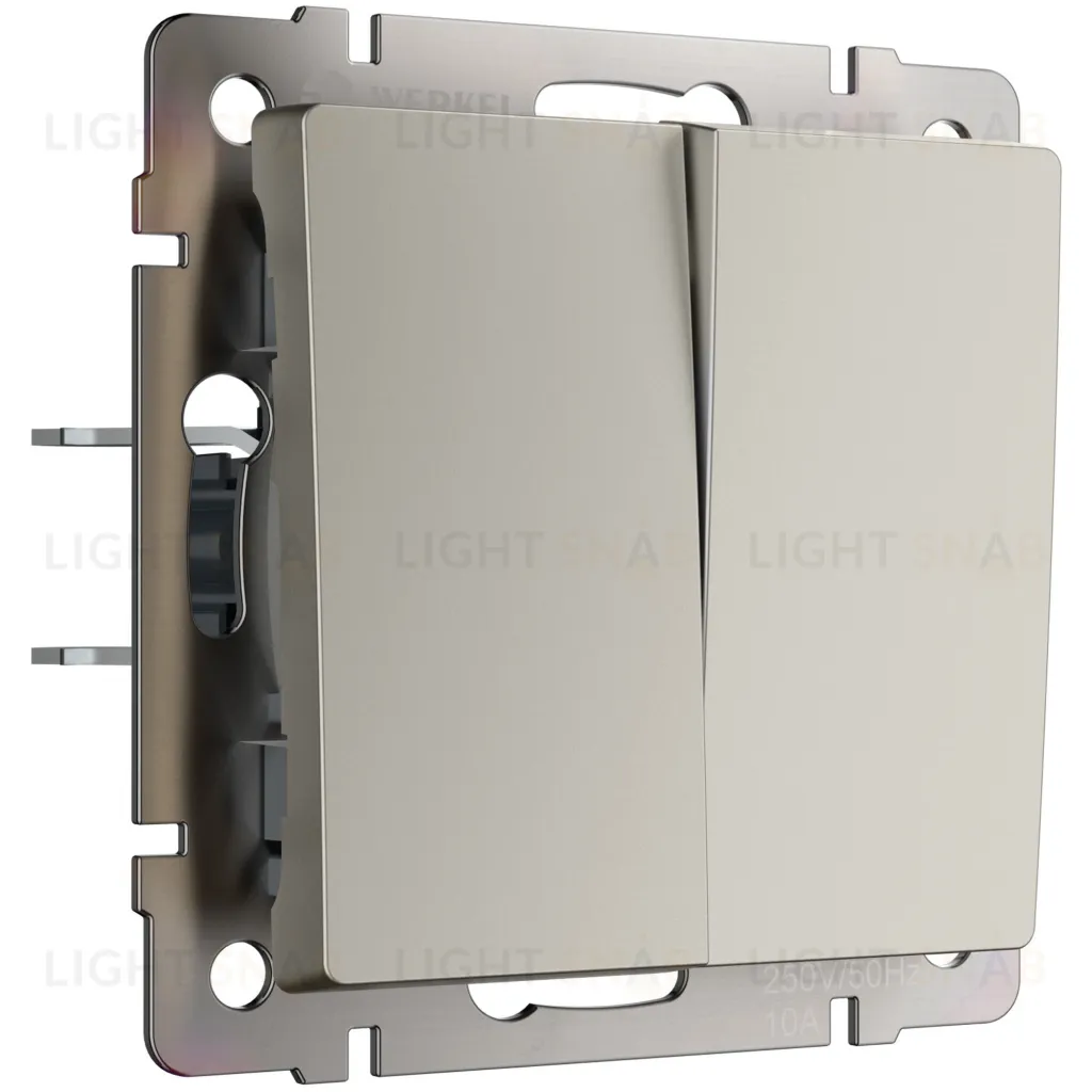 Выключатель двухклавишный перекрестный Werkel 10A/250В (из 3-х мест), дымчатый a069460 a069460