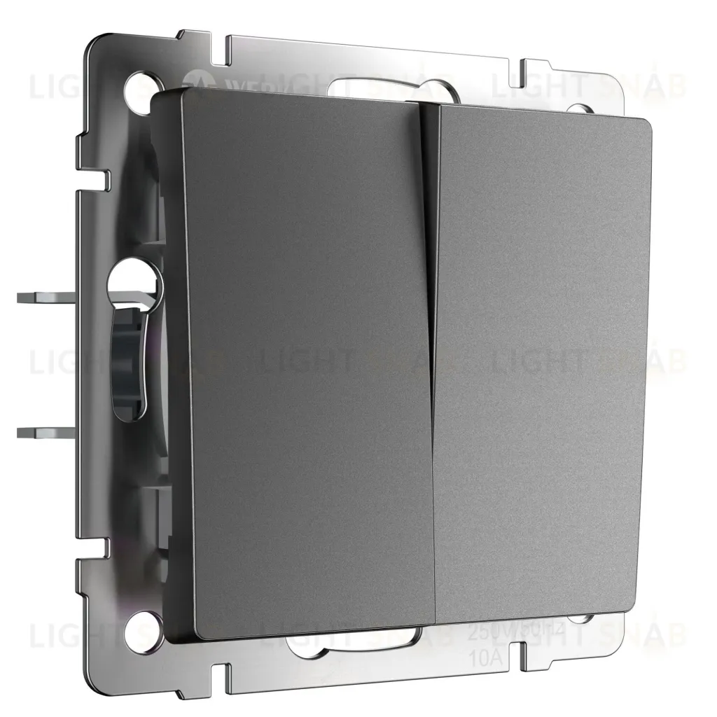 Выключатель двухклавишный перекрестный Werkel 10A/250В (из 3-х мест), графит матовый a064032 a064032