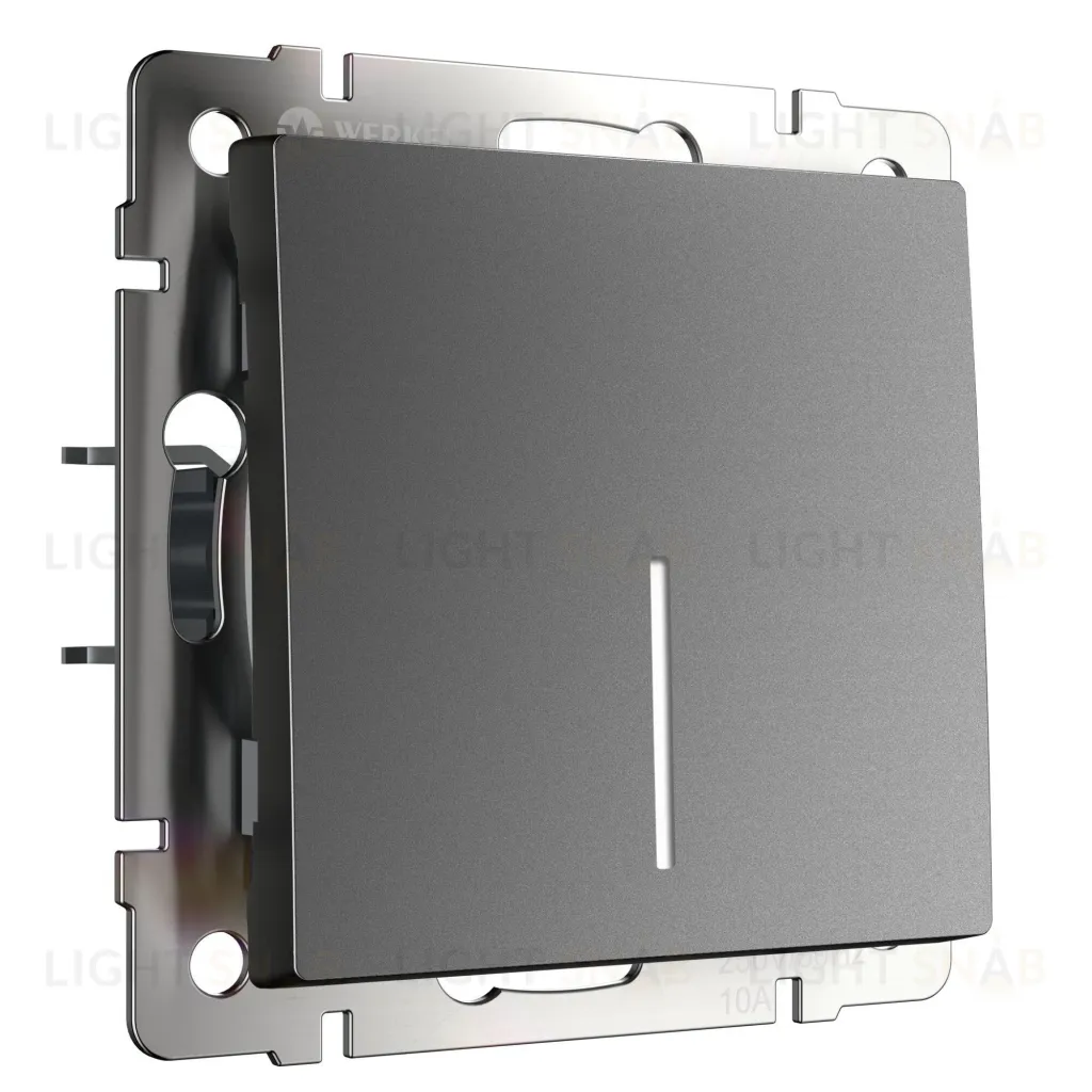 Выключатель одноклавишный с подсветкой Werkel 10A/250В графит матовый a063096 a063096