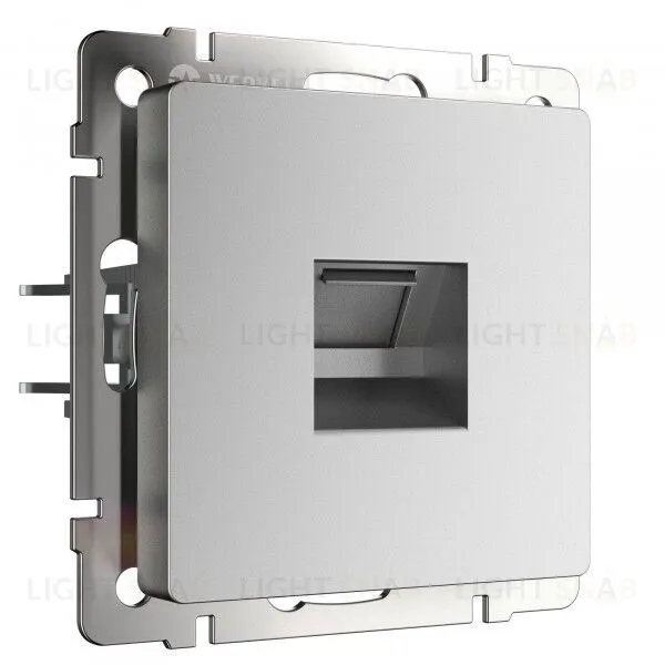 Интернет розетка одинарная Werkel 5 категории RJ-45 серебряный матовый a063620 a063620