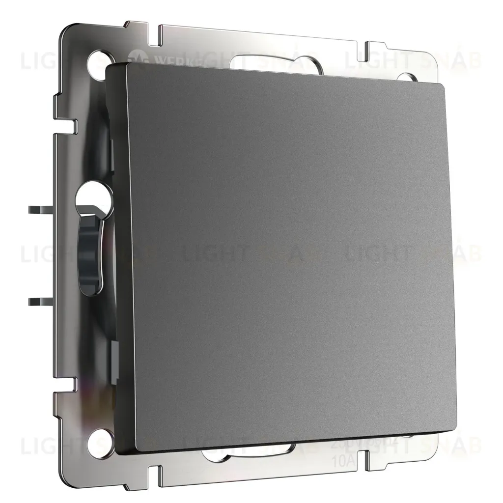 Выключатель одноклавишный проходной Werkel 10A/250В (из 2-х мест), графит матовый a063097 a063097