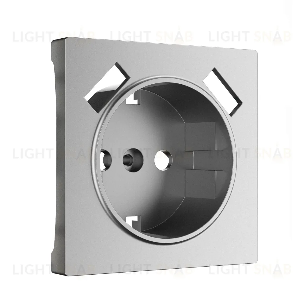 Розетка с заземлением шторками и USBх2 Werkel 16A/250В, винтовой зажим, серебряный матовый a051141+a063623 a051141 + a063623