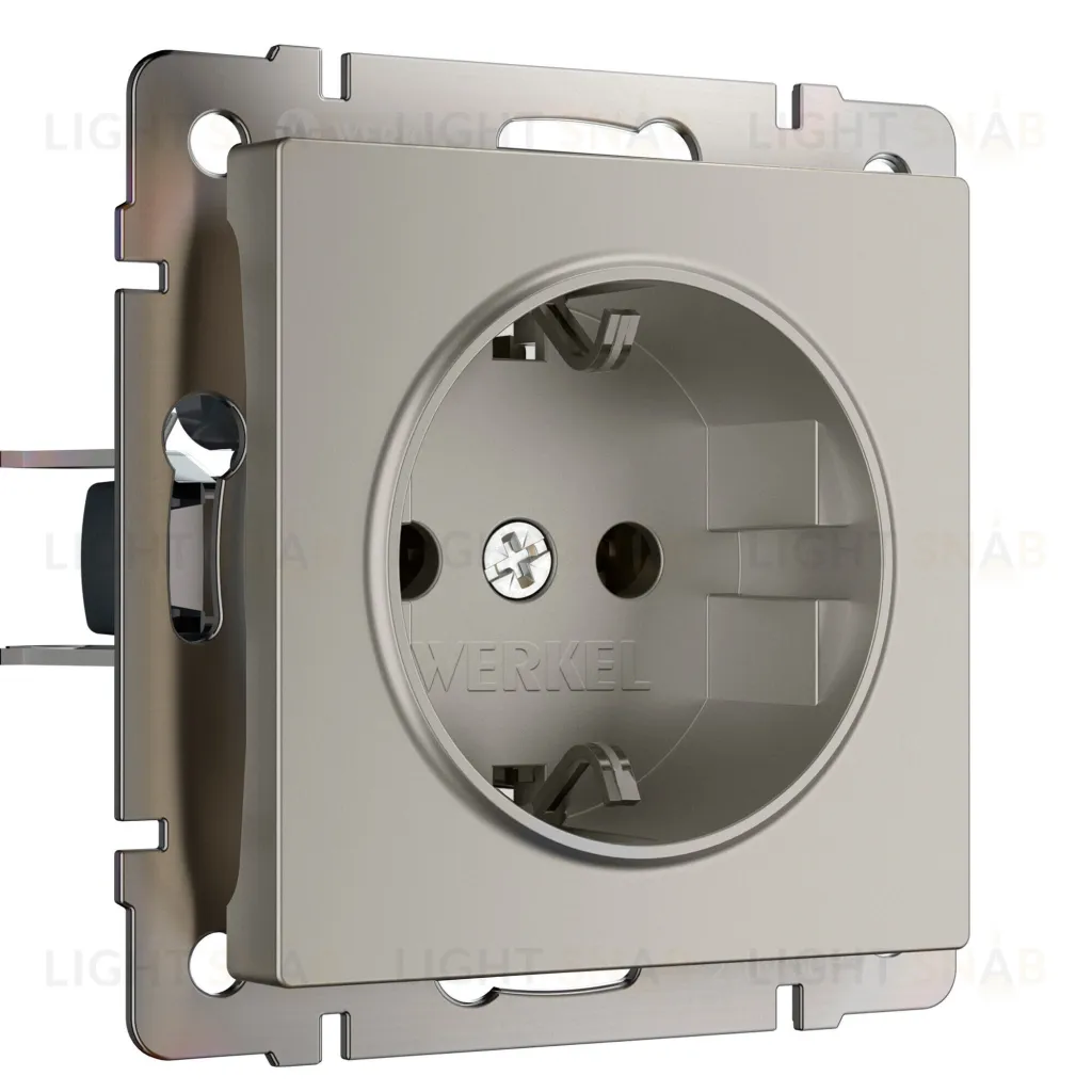 Розетка с заземлением Werkel 16A/250В, винтовой зажим, дымчатый a069462 a069462