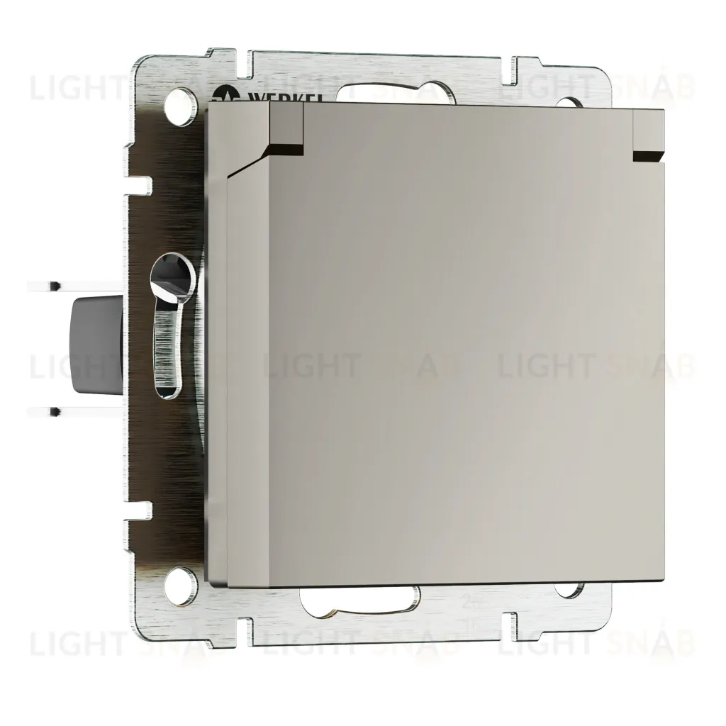 Розетка влагозащищенная IP 44 с заземлением с защитной крышкой и шторками Werkel 16A/250В, винтовой зажим, дымчатый a069464 a069464