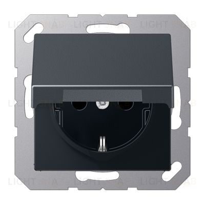 Розетка с заземлением с откидной крышкой Jung Eco Profi 16А/250В EP421KLAN EP421KLAN