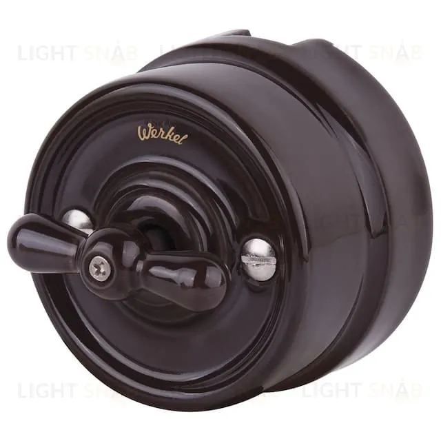 Переключатель поворотный одноклавишный Werkel Retro керамика, коричневый a051057 a051057