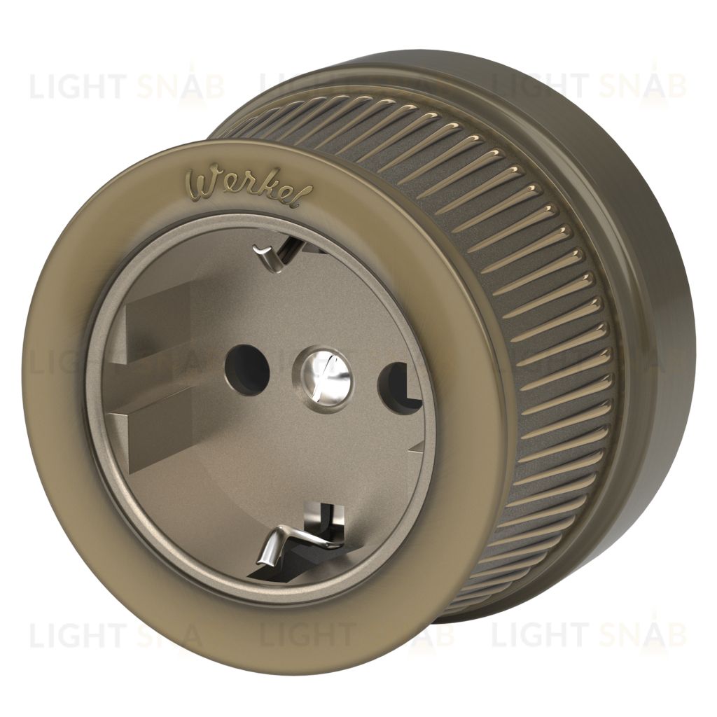 Розетка с заземлением Werkel Retro бронза металл a050768 a050768