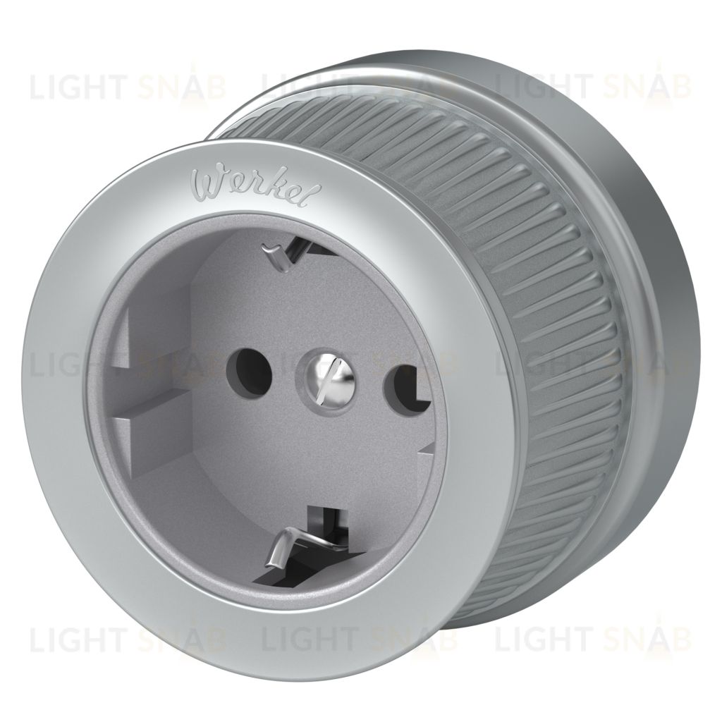 Розетка с заземлением Werkel Retro матовый хром a044922 a044922