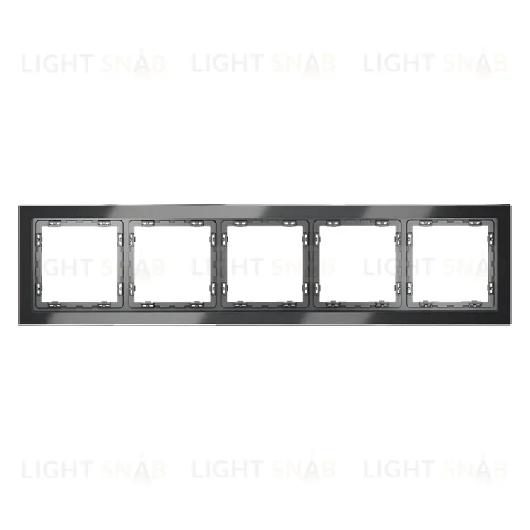 Рамка пятерная Voltum S70, графит стекло VLS110507 VLS110507