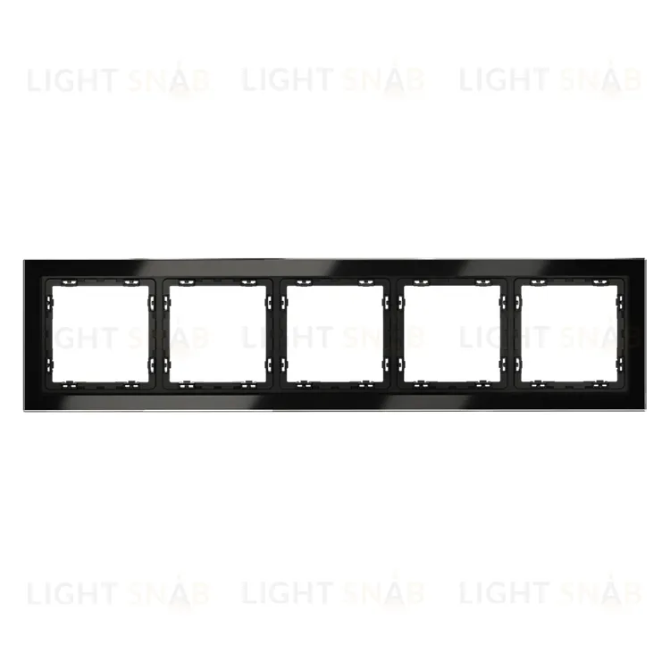 Рамка пятерная Voltum S70, черный матовый стекло VLS110508 VLS110508