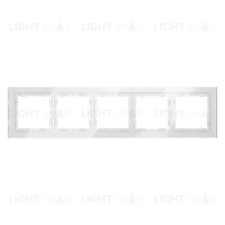 Рамка пятерная Voltum S70, белый глянцевый стекло VLS110501 VLS110501