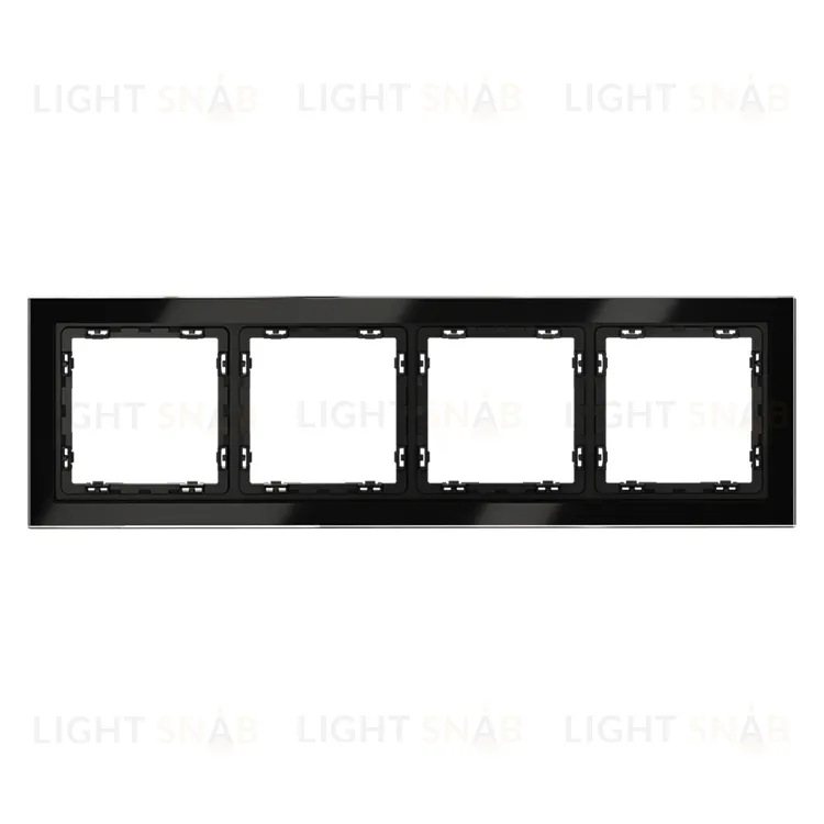 Рамка четверная Voltum S70, черный матовый стекло VLS110408 VLS110408