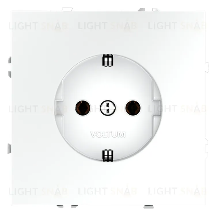 Розетка с заземлением Voltum S70 16А, безвинтовой зажим, белый матовый VLS040102 VLS040102