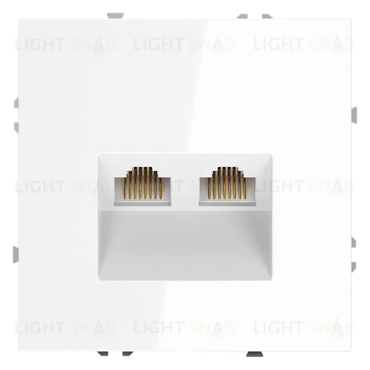 Розетка компьютерная двойная Voltum S70 RJ45 6Е кат., белый глянцевый VLS060201 VLS060201