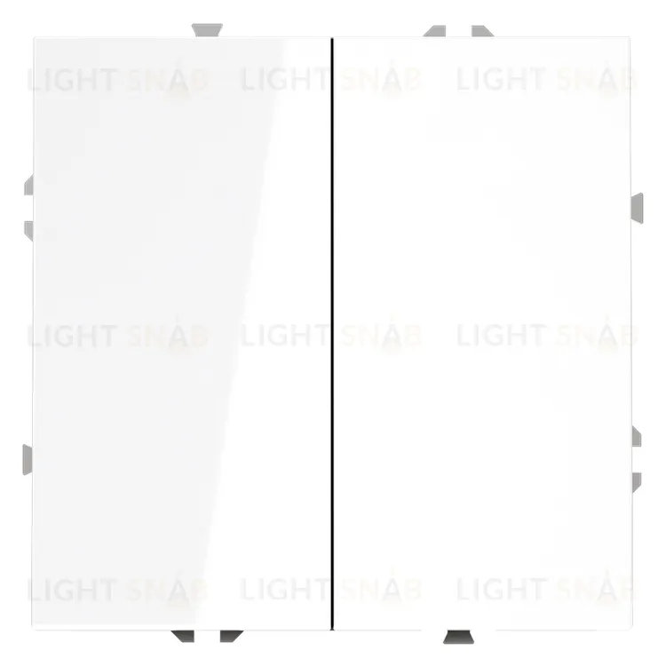 Выключатель двухклавишный проходной Voltum S70 10А, белый глянцевый VLS020301 VLS020301