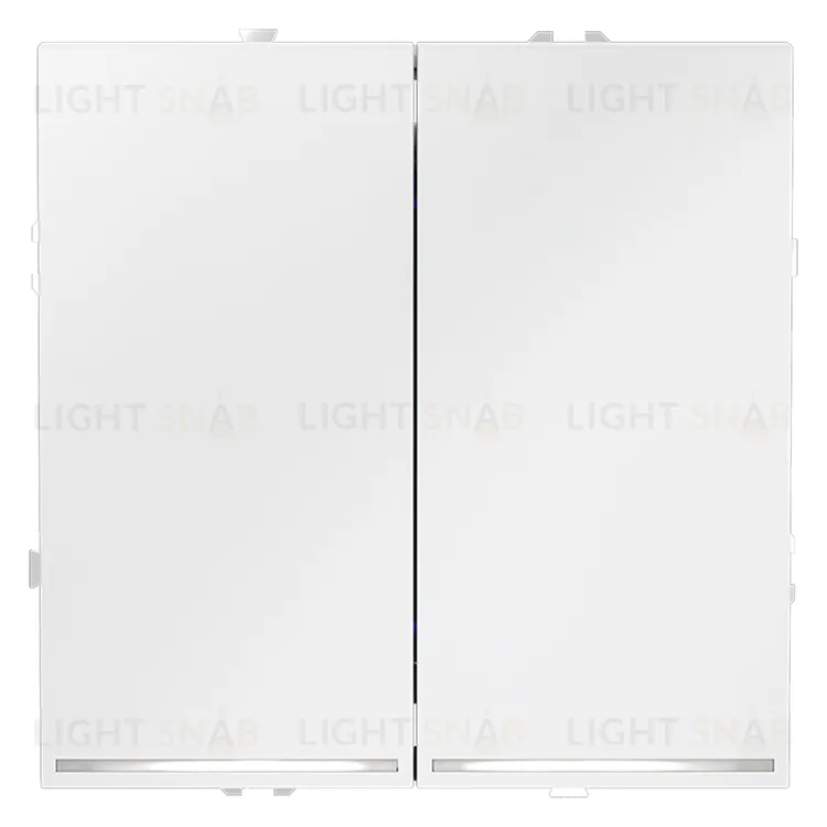 Выключатель двухклавишный с подсветкой Voltum S70 10А, белый матовый VLS020202 VLS020202