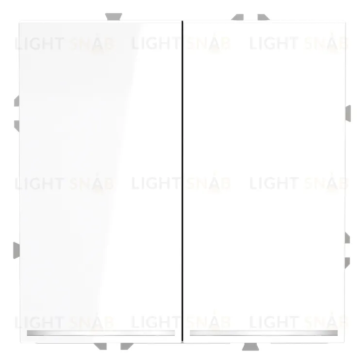 Выключатель двухклавишный с подсветкой Voltum S70 10А, белый глянцевый VLS020201 VLS020201