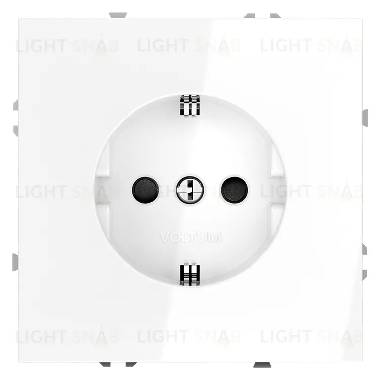 Розетка с заземлением со шторками Voltum S70 16А, безвинтовой зажим, белый глянцевый VLS040201 VLS040201