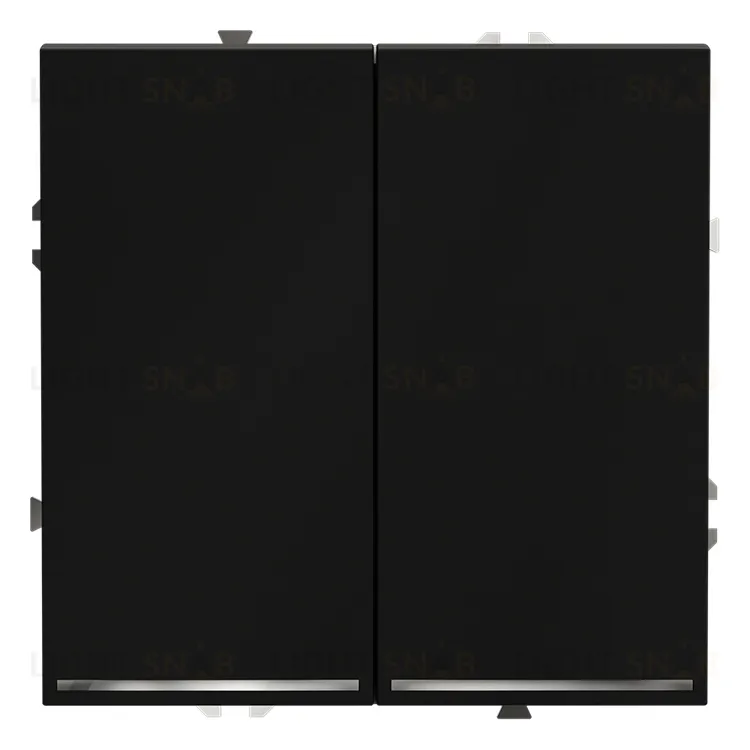 Выключатель двухклавишный проходной с подсветкой Voltum S70 10А, черный матовый VLS020408 VLS020408