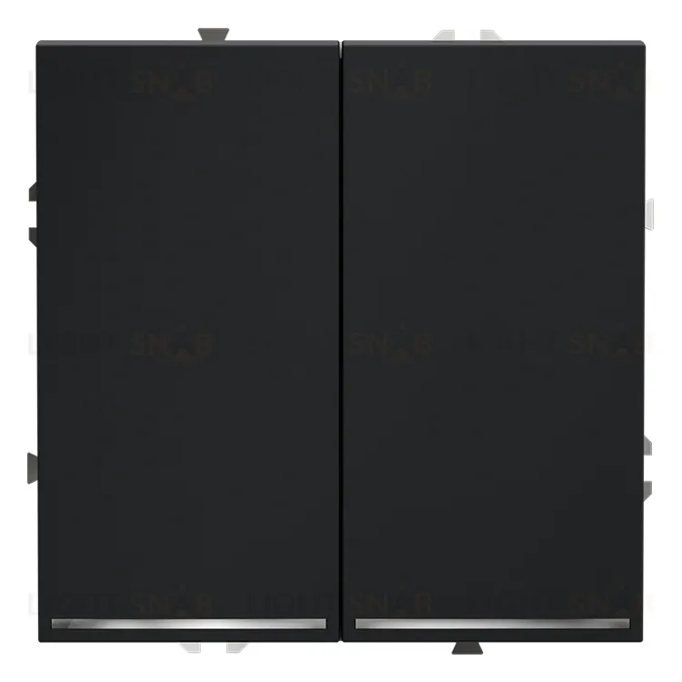 Выключатель двухклавишный с подсветкой Voltum S70 10А, графит VLS020207 VLS020207