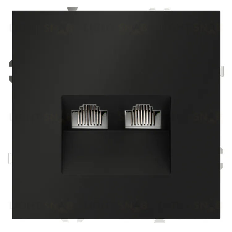 Розетка компьютерная двойная Voltum S70 RJ45 6Е кат., черный матовый VLS060208 VLS060208