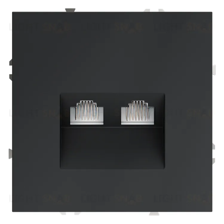 Розетка компьютерная двойная Voltum S70 RJ45 6Е кат., графит VLS060207 VLS060207