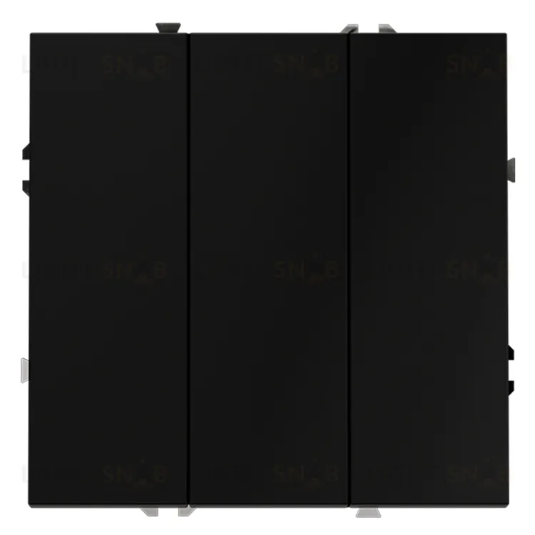 Выключатель трехклавишный Voltum S70 10А, черный матовый VLS030108 VLS030108