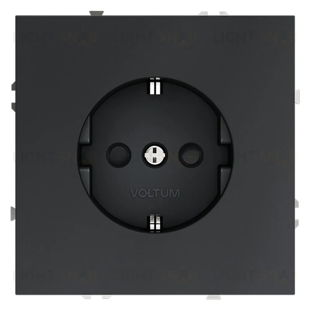 Розетка с заземлением со шторками Voltum S70 16А, безвинтовой зажим, графит VLS040207 VLS040207