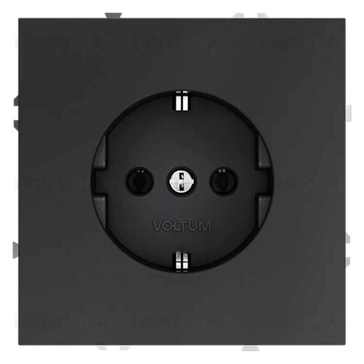Розетка с заземлением Voltum S70 16А, безвинтовой зажим, графит VLS040107 VLS040107